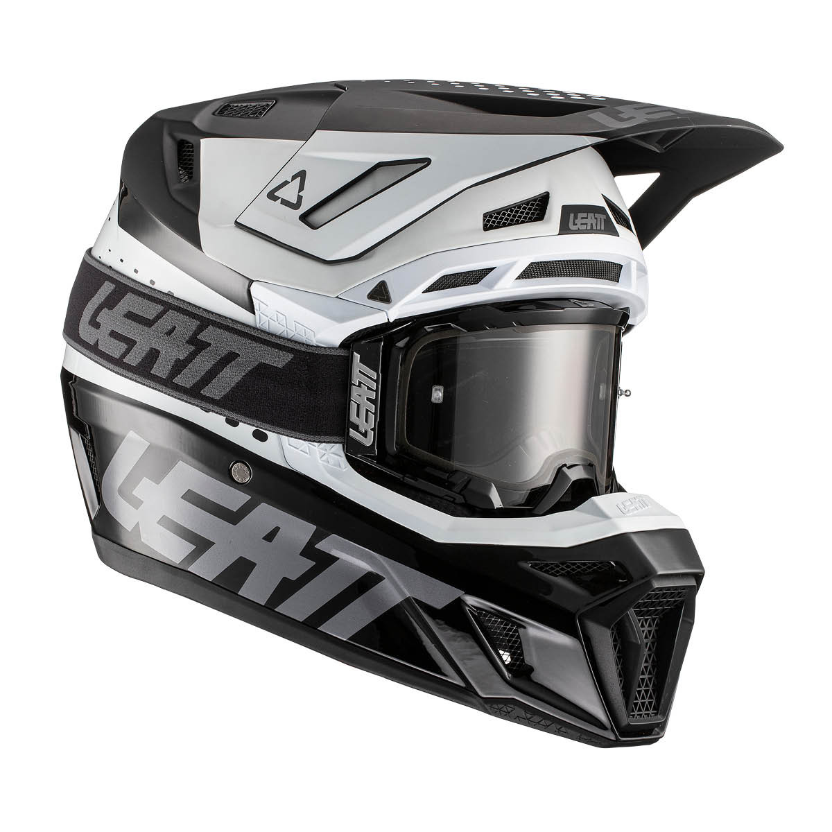 LEATT Helm Moto 8.5 V22 inkl. Brille, L black/white