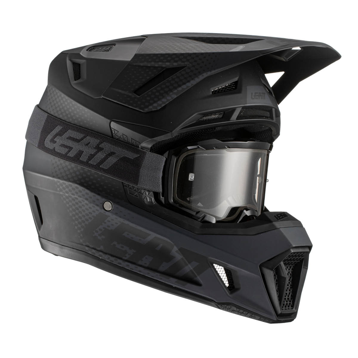 LEATT Helm Moto 7.5 V22 inkl. Brille, Černá XS