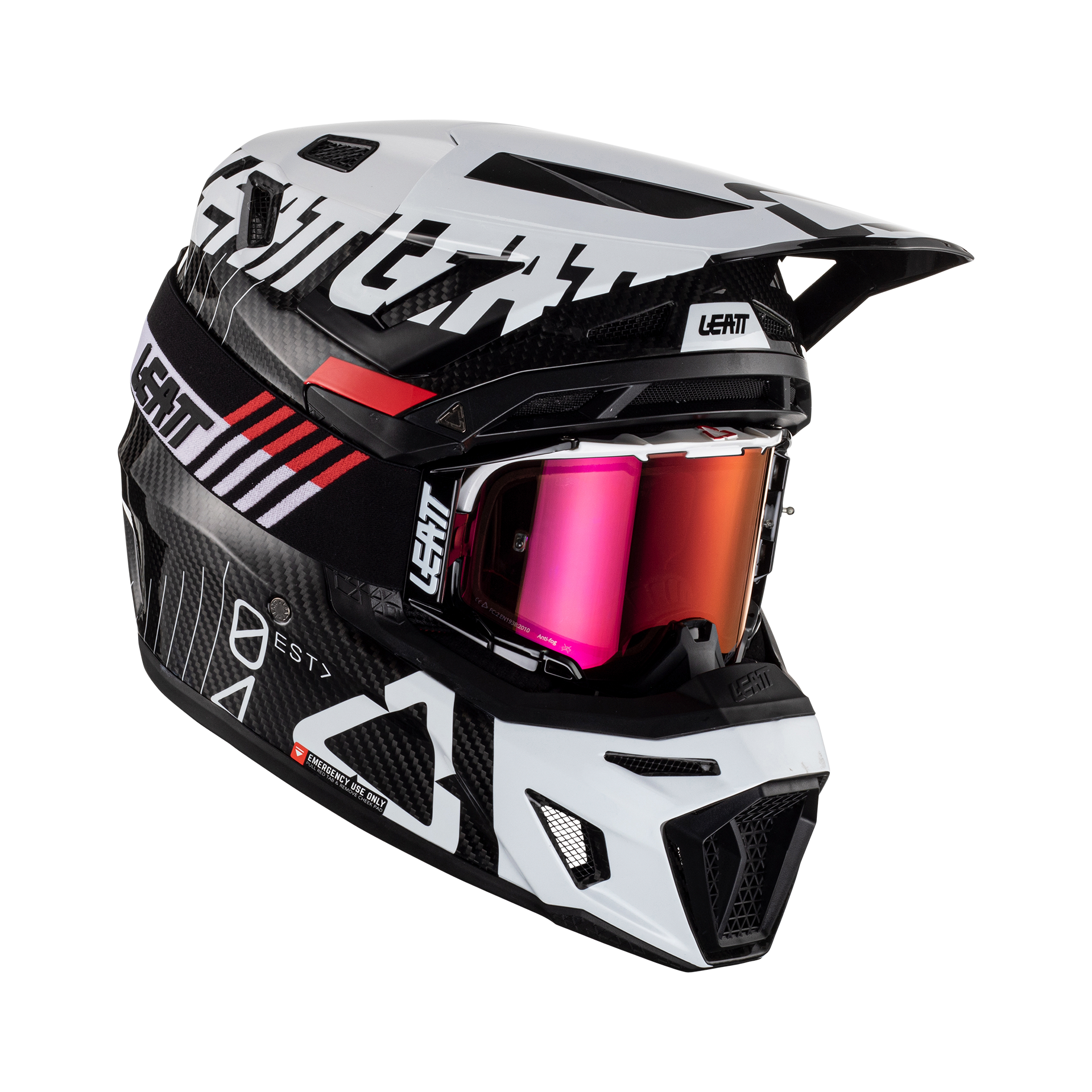LEATT Motocross Helm Moto 9.5 Carbon V23 inkl. Bri, L carbon